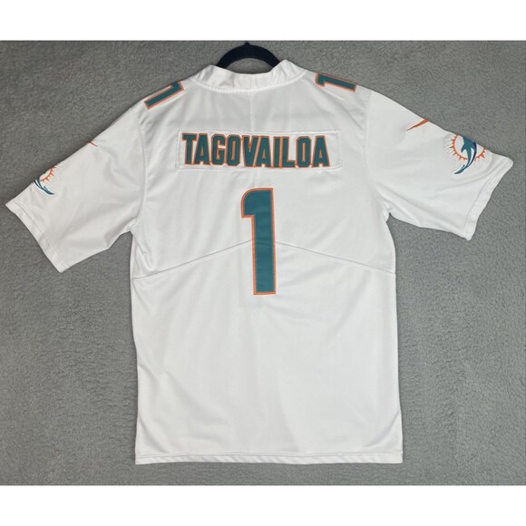 Nike Stitched Jersey Tua Tagovailoa #1 Miami Dolphins Mens Small 42 White NFL - Picture 1 of 9